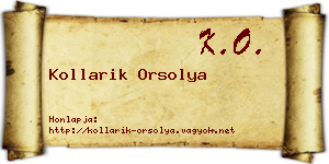 Kollarik Orsolya névjegykártya