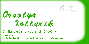 orsolya kollarik business card